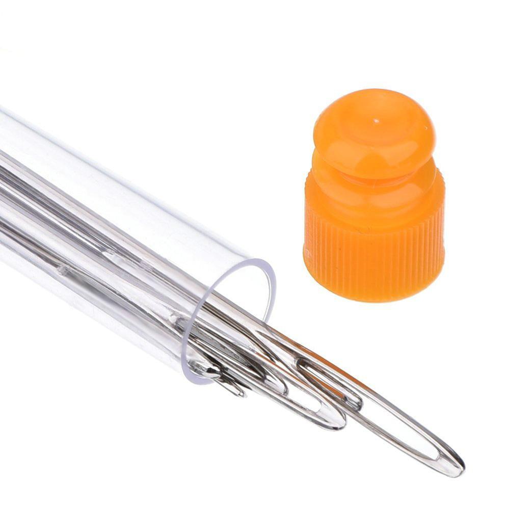 9 шт./компл. металлические иглы с большими ушками, набор крючков для вышивки крестиком с чехлом, аксессуары для шитья своими руками