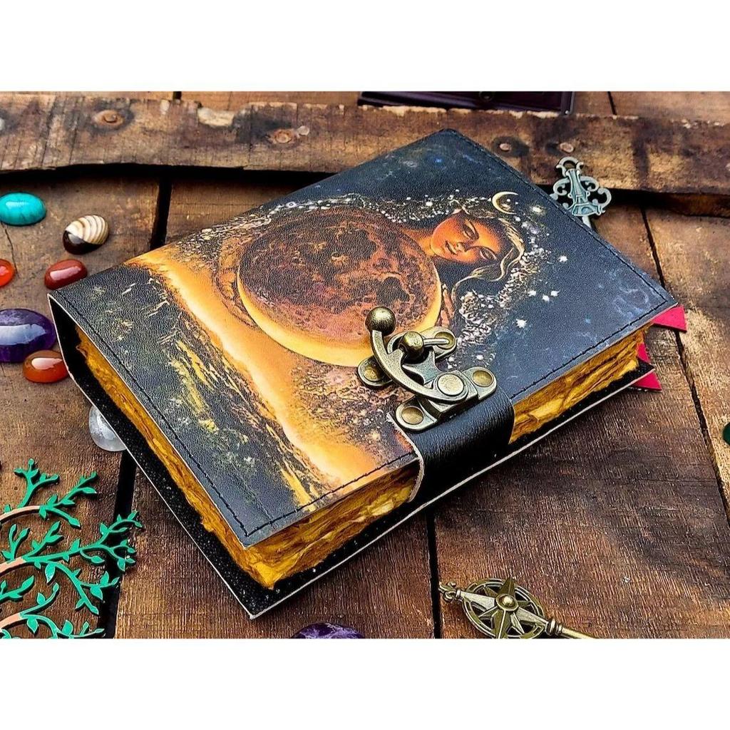 Vintage Leather Mother Goddess Journal For Men Women Traveling Sketchbook