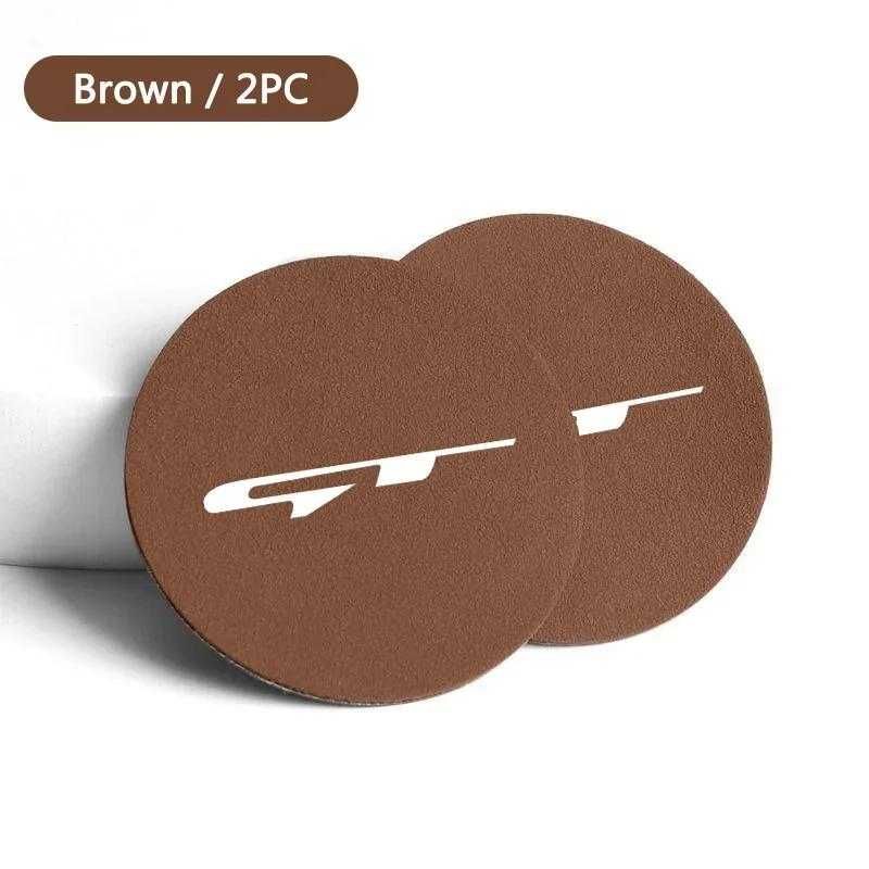 2pcs Suede Car Coaster Mat Water Cup Slots Non-Slip Pad For Kia GT Line Picanto Ev6 SELTOS Elantra Sportage Rio Accessories ZR9