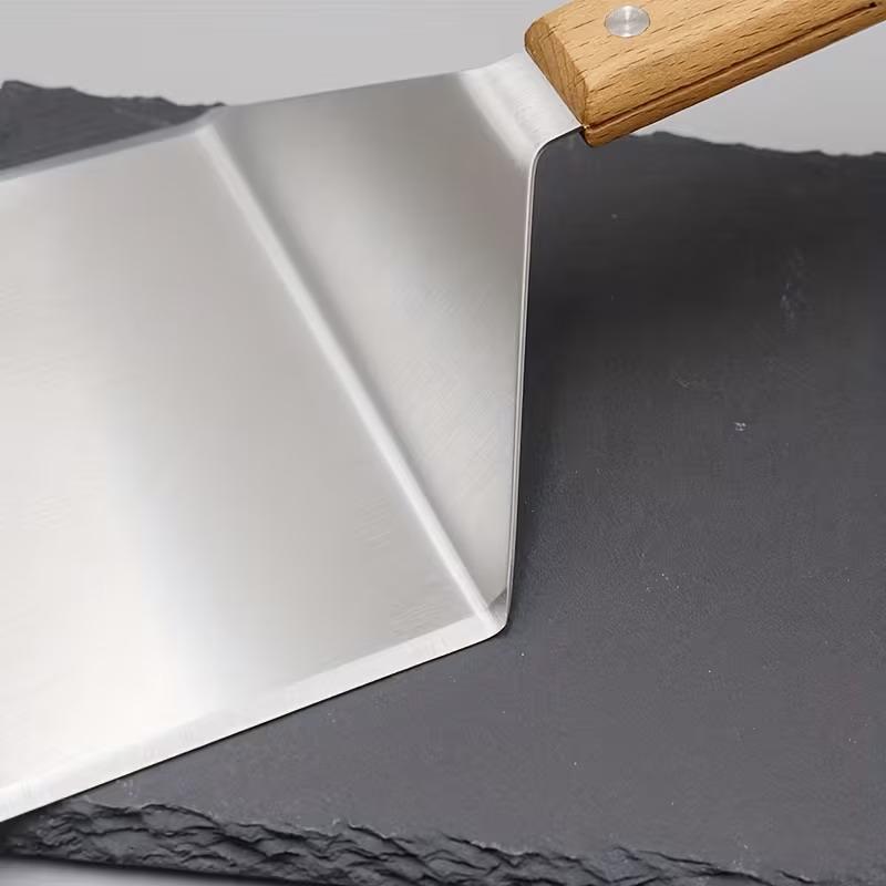Stainless Steel Steak Spatula Non-Stick Pancake Barbecue Tongs Wood Handle Frying Fish Spatula Rust Resistant Kitchen Tool