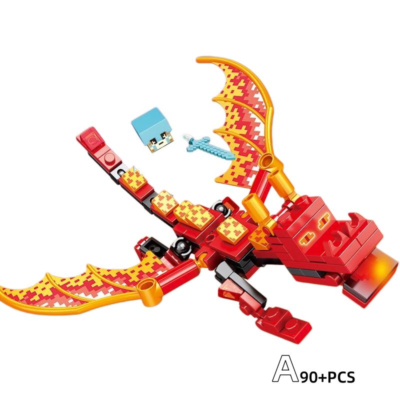 New Game Block World Model Flying Dragon Building Blocks Action Figure Assembled With Doll Model Brick Birthday Gifts