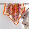 Новый мягкий атласный платок-каре с принтом, женский шейный платок, весенняя повязка для волос, фуляр, бандана, эшарп, галстук, шаль, накидки