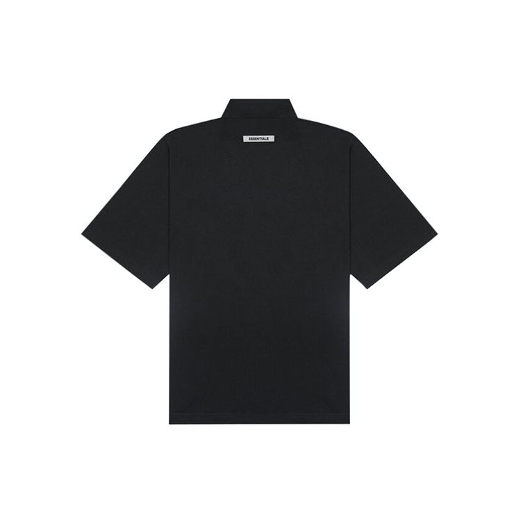Fear of God Essentials Светоотражающий логотип SS20 Однотонная футболка-поло с коротким рукавом Унисекс Топы Черный FOG-SS20-415