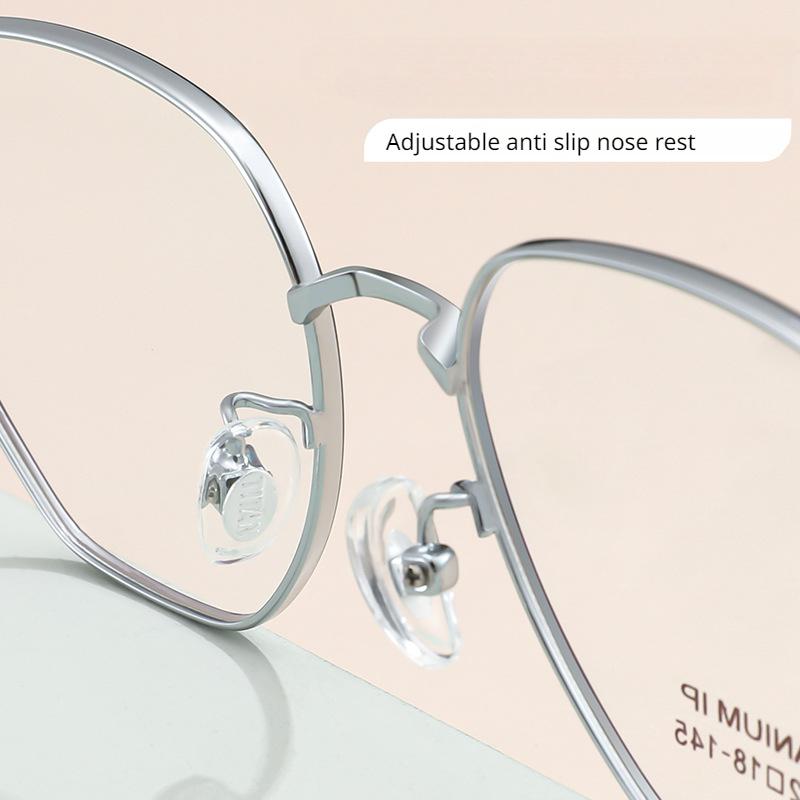 Ultra-light Polygonal Decorative Eyeweae Men Retro Fashion Pure Titanium Optical Prescription Glasses Frame Women