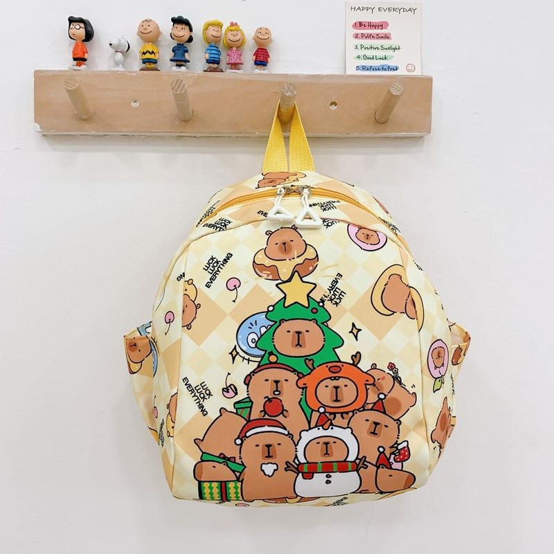 Animal Pattern Children Nylon Backpack With Cushioned Straps For Daycare