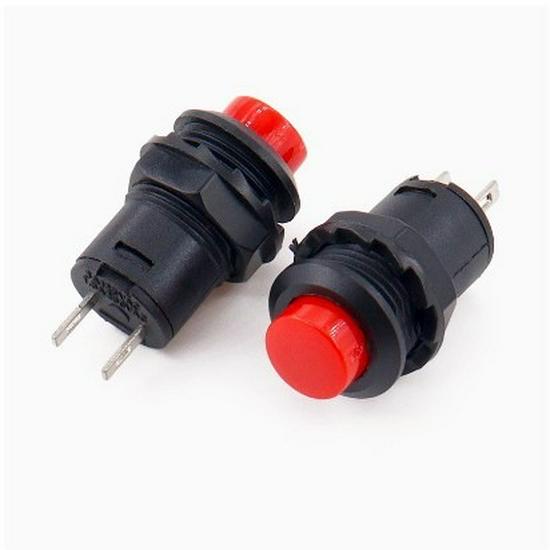 DS-428/427 Self-Locking Round Button Switch with Lock, Self-Reset 12MM, Red/Green/Yellow