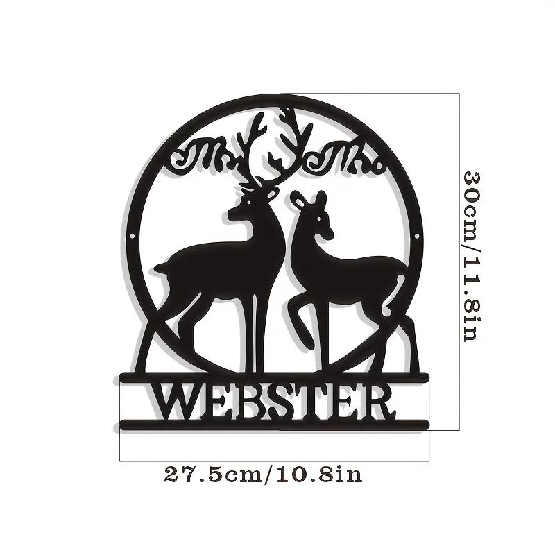 Two Deer Christmas Metal Crafts - Elegant Home Party Decorations, Wall Sculpture for Festive Room Décor and Holiday Decor