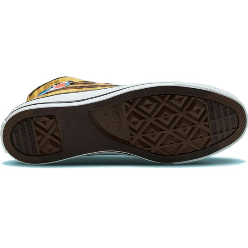 Converse Эспадрильи Chuck Taylor All Star в клетку, удобные, высокие, унисекс, черно-желтая клетка.