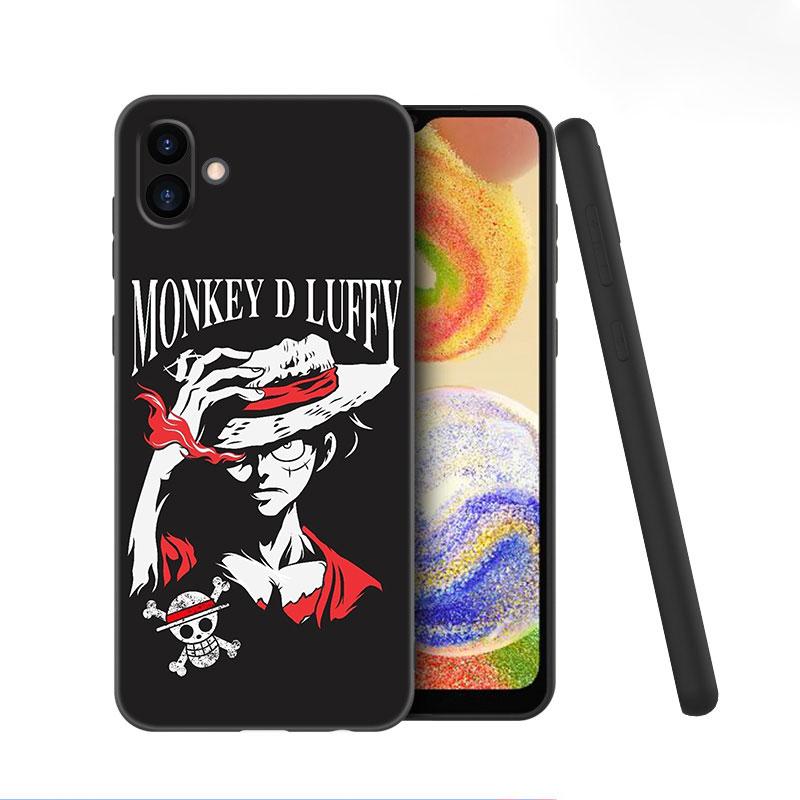 Anime One Piece Luffy Black Silicone Phone Case For Samsung Galaxy A01 A03 Core A04 E A02 A05 A10 A20 A21 A30 A50 S A6 A8 + A7