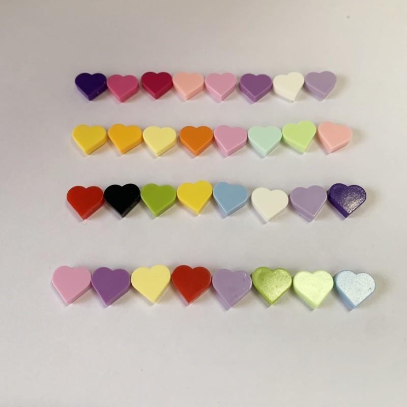 100 шт. MOC 39739 Плитка Круглая 1x1 Сердце Строительные Блоки Наборы Любовь Персик Совместимые с Образовательными Креативными Детскими Игрушками