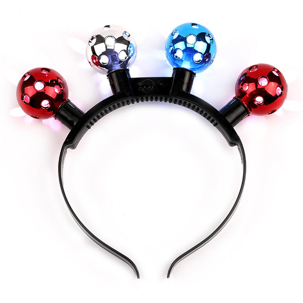 Fashion Adult Kids Glowing Disco Ball&Tinsels Shape Hair Hoop LED Hairband Stage Christmas Party Women Styling Headband