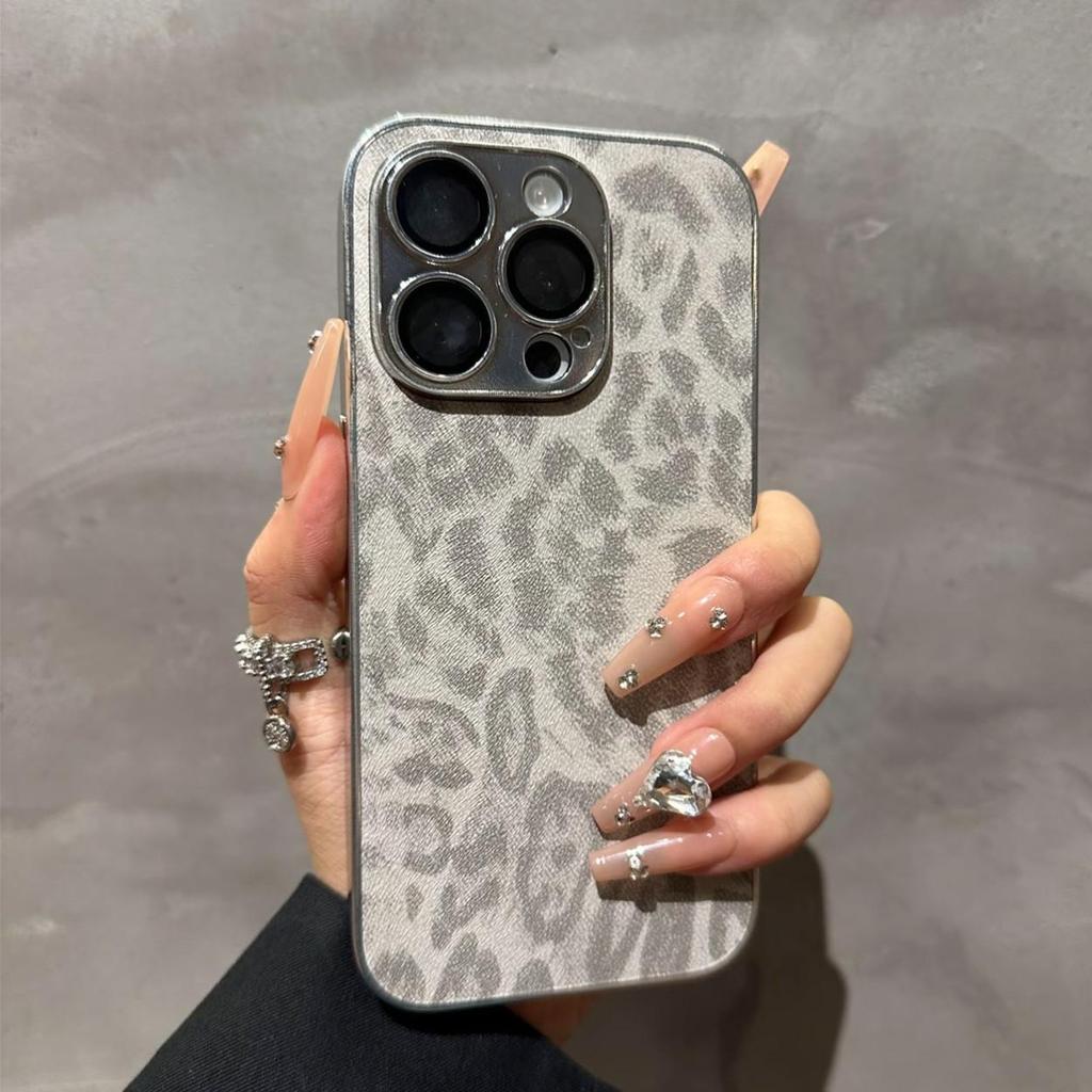 Роскошный кожаный чехол для телефона с леопардовым принтом для iPhone 16, Полная защита для iPhone 13/14