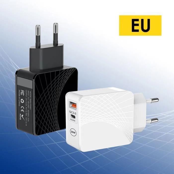 Chargeur - Xiaomi - 30W Double Port PD 20W+QC 3.0 - Câble USB-C 1m - Blanc