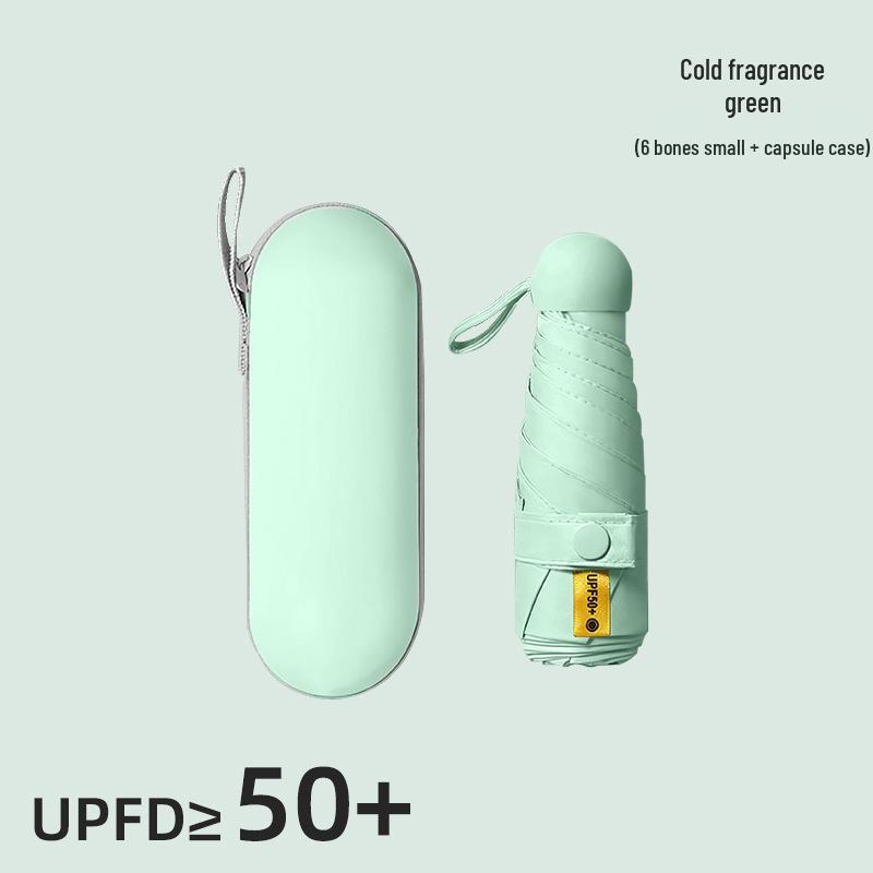 Компактный складной зонт с защитой от УФ-лучей и черной подкладкой