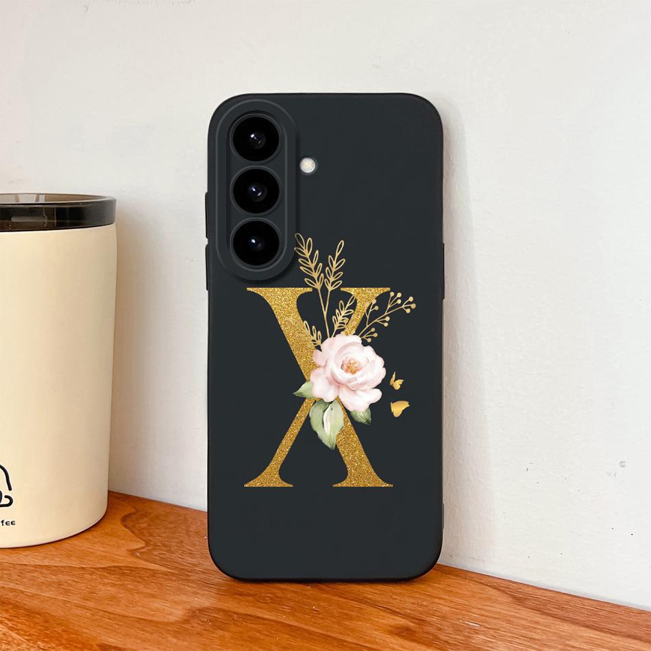 Чехол-буква с цветами для Samsung S26 Ultra Чехол для Samsung S26 Plus Задняя крышка Мягкий жидкий силикон Fundas для Galaxy S 26
