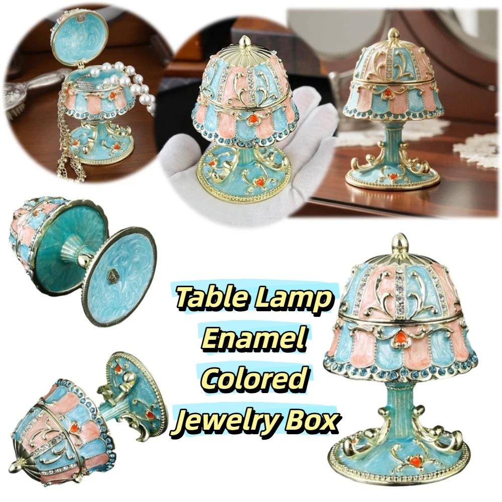 Luxury Enamel European Style Jewelry Case Home Storage Ornament Complex Jewelry Box