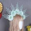 Graceful Floral Hair Garlands Silk Headpiece Ethnic Hair Decoration with Colorful Flowers Floral Charm for Photoshots