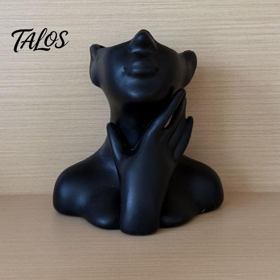 Talos 3D-печатная скульптура лица, подставка для ручек, эстетичная настольная организация, вместительная чашка-держатель для кистей для макияжа на стол, водонепроницаемое хранилище для портретов