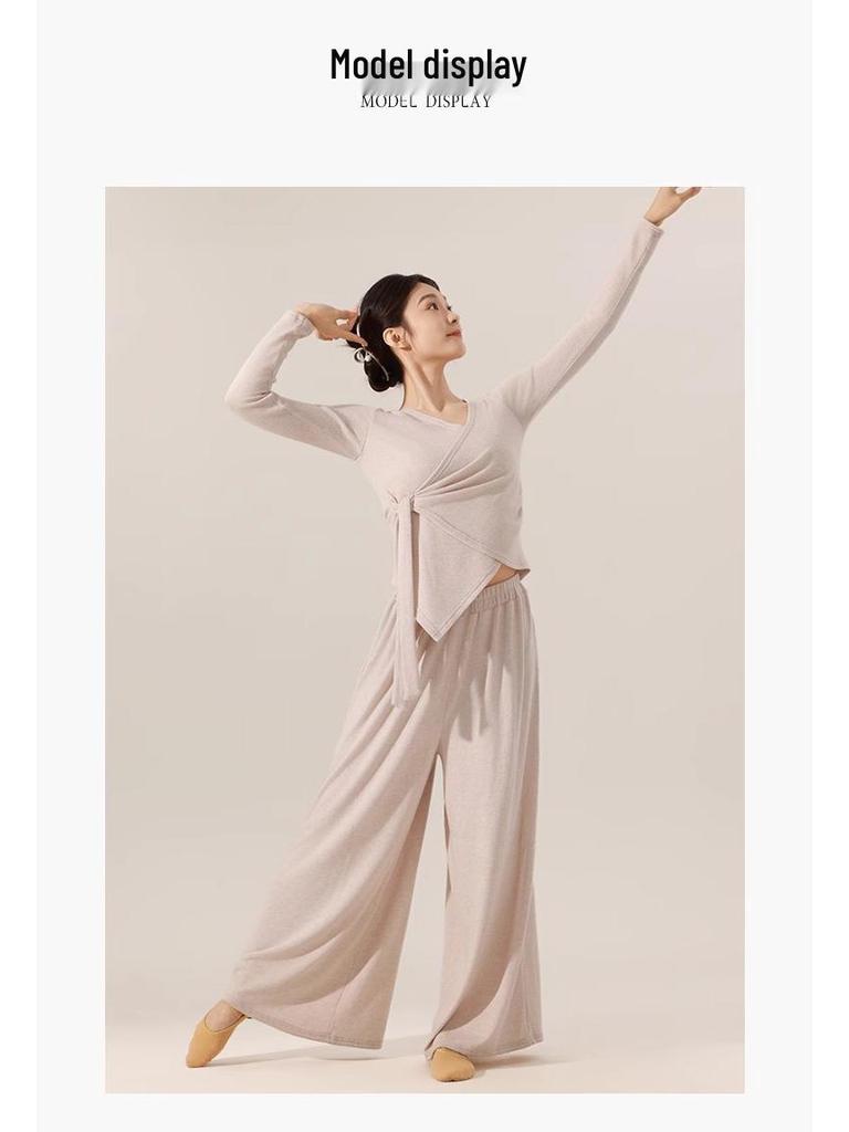 Женский топ с длинным рукавом для современных танцев для тренировок и повседневной носки