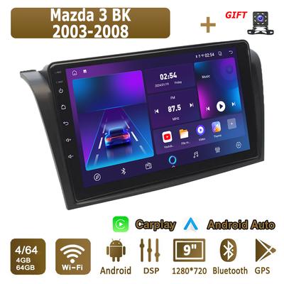 Android Carplay автомобильное радио для Mazda 3 BK 2003-2008 мультимедийный проигрыватель головное устройство стерео GPS навигация BT WIFI 4+64 ГБ