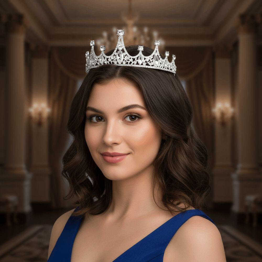 Сверкающая Свадебная Корона Стразы Королева Принцесса Тиара Красивая Барокко Корона для Конкурса День Рождения