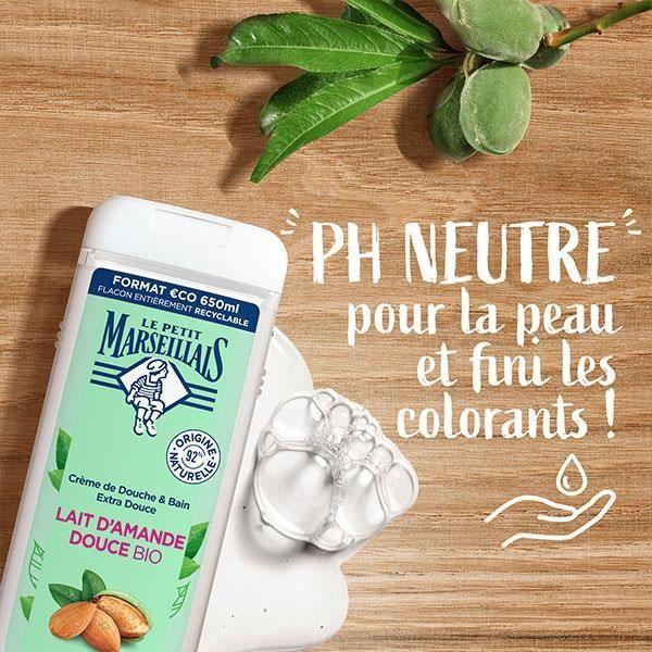 Gel Douche - Le Petit Marseillais - Amande - 650ml - Sans parabène - Flacon