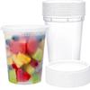 24pcs Plastic Deli Food Storage Freezer Containers with Airtight Lids Disposable Clear Togo Jars Bowls for Salad Soup Meal Prep
