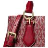 MICHAEL KORS MARILYN signature stripe brand logo crossbody bag coated canvas shoulder tote medium women's cherry red