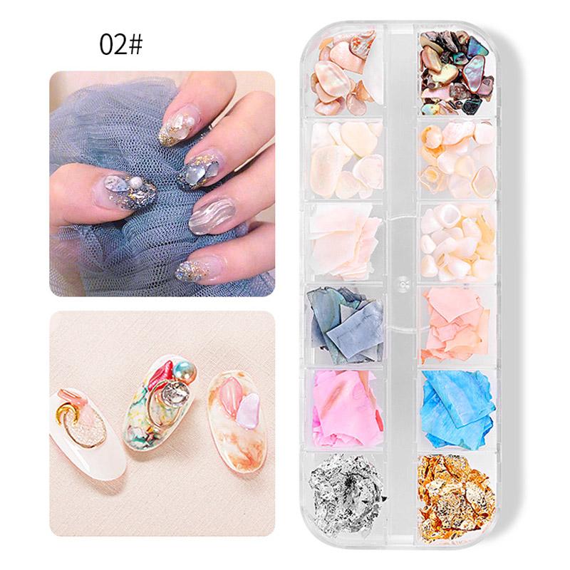 Камень-ракушка для дизайна ногтей, ультратонкая натуральная ракушка для дизайна ногтей, золотая и серебряная наклейка из фольги, аксессуары для дизайна ногтей