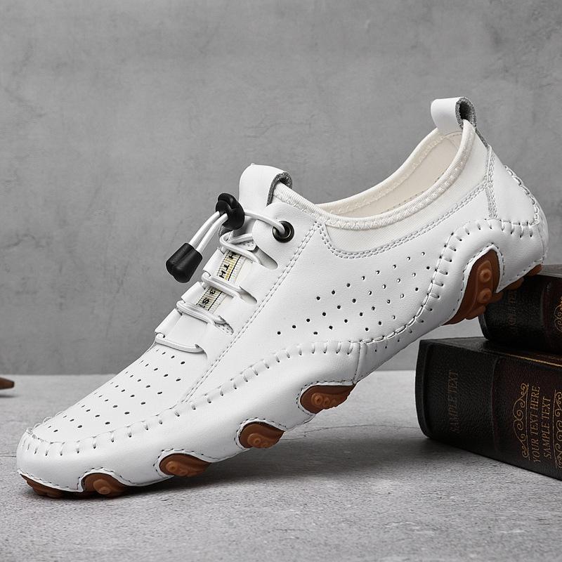 Large Size Men's Shoes Octopus White Beanie Shoes Men's Breathable Casual Shoes Soft-soled Driving Lazy Shoes