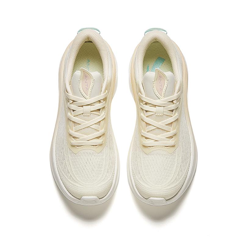 Новые кроссовки для бега Anta Leaf 5.0 с амортизацией, износостойкие, легкие, низкие, женские, светло-бежевые, белые, синие 922525575F-2