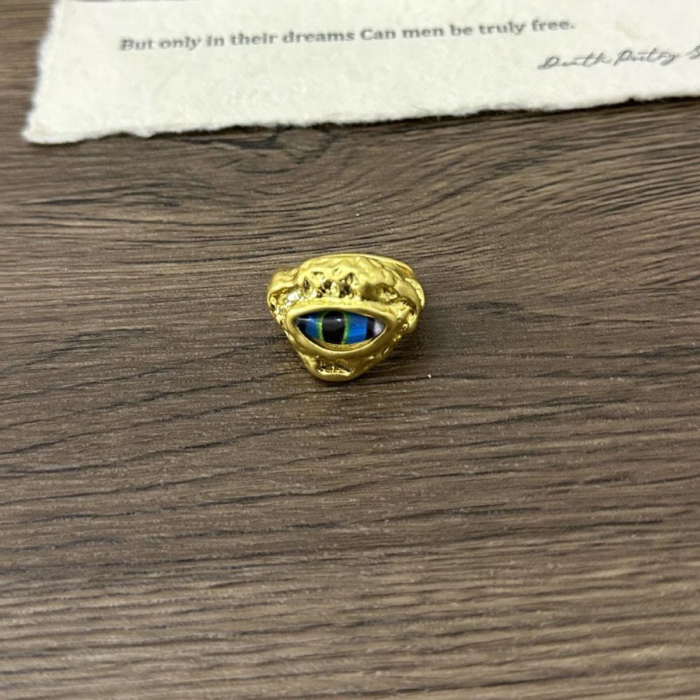 Korean Style Blue Eye Finger Buckle Geometric Gothic Rings Retro Demon Eye Rings  Couple
