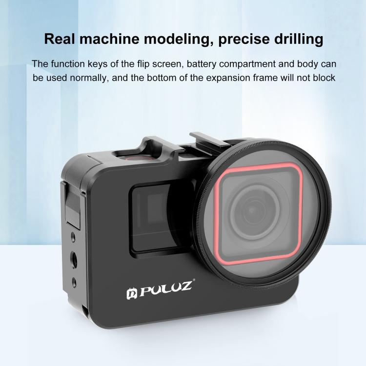 Для Insta360 Ace Pro / Ace PULUZ металлическая рамка-адаптер с 52-мм УФ-фильтром и адаптерным кольцом (черный)