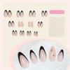 24pcs French Tip Press On Nail Almond Shape False Nail With Golden Star Designs Nail Accesories Elegant Stick on Nail