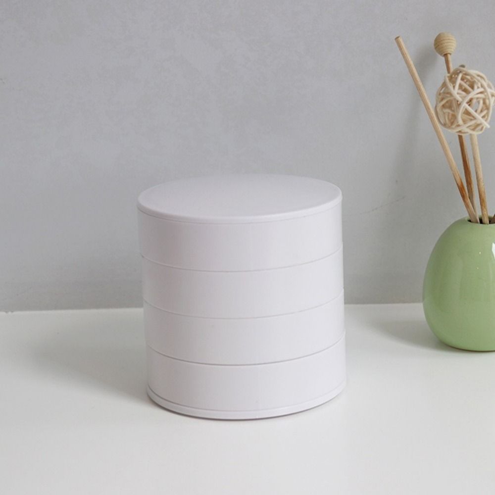 Velvet Lined 4 Layers Jewelry Storage Box Dustproof Makeup Box Desktop Storage Box  Birthday Gift