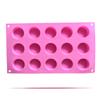 Silicone Round Circle Shape Fondant Cake Baking Tools, Candy Jelly, DIY Making Mould, Handmade Soap Molds Supplies, 15-Cavity