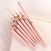Гладкий держатель для кисти для дизайна ногтей, розовая ручка, контур, гибкая щетина, рисунок, акриловый стержень, рисунок для ногтей