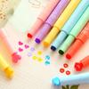 6Pcs Cute Candy Color Stamp Highlighters Pen Creative Marking Pen Stationery