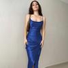 Hottie Sexy Low-cut Satin Split Halter Dress Slim Backless Dress