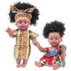 35cm Black Freckle Dolls Full Silicone African Doll Pretty Girl Dolls Toy with Suit Girls Dress Up Make Up Toys Gift