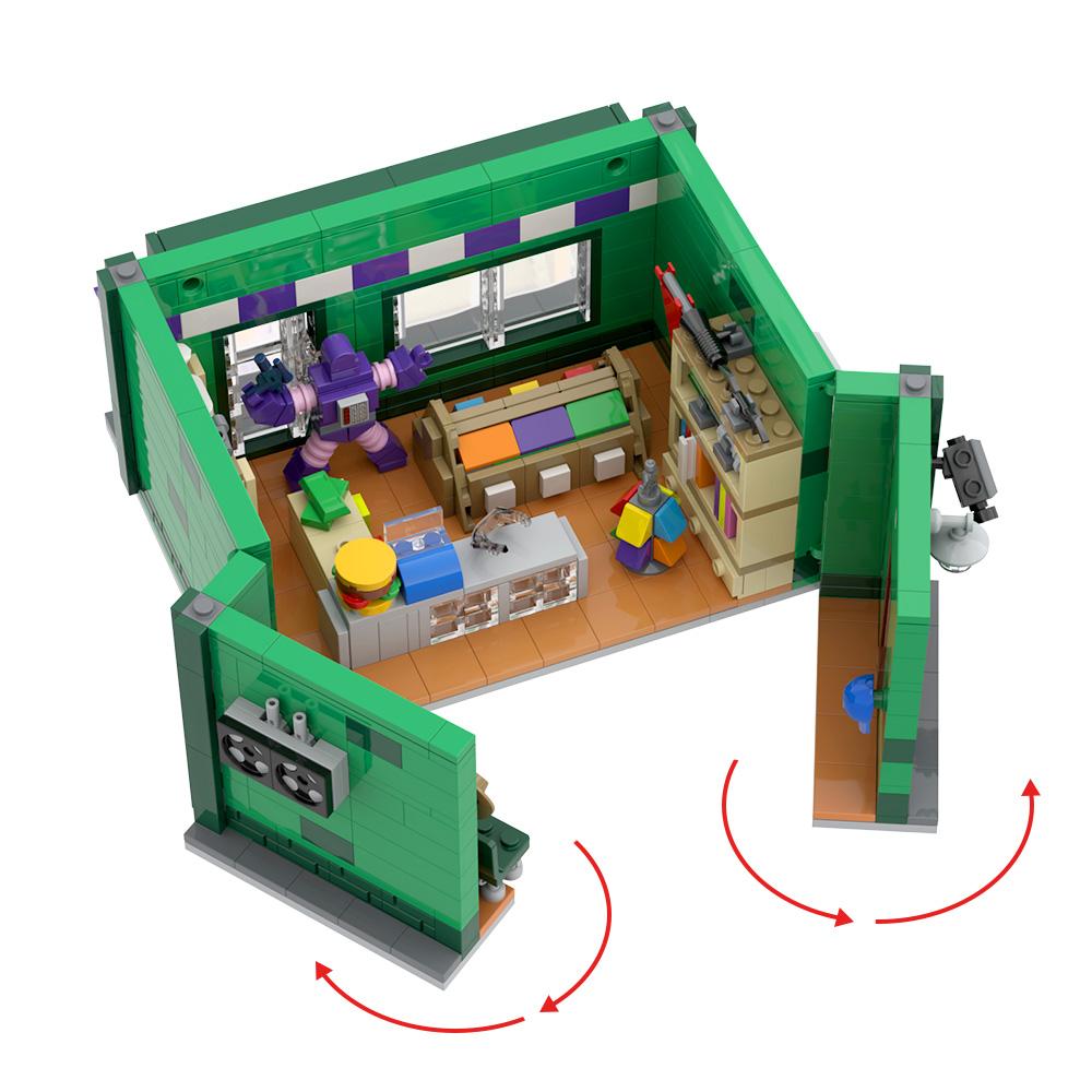 Gobricks MOC Симпсоновский Спрингфилд Магазин Бейсбольных Карточек Модульные Кирпичики Модель Магазин Бейсбольных Карточек Модульные Строительные Блоки Игрушки Подарок