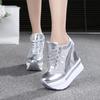 Breathable Mesh Shoes High Heels Spring and Summer Hollow Thick Soled Sneakers Shoes