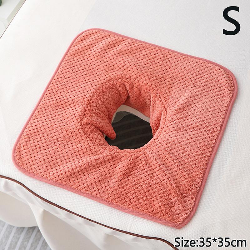 35*35Cm 40*80Cm Thickened Coral Velvet Beauty Spa Massage Face Towel With Hole Bed Bandana Massage Table Planking Cosmetic Towel