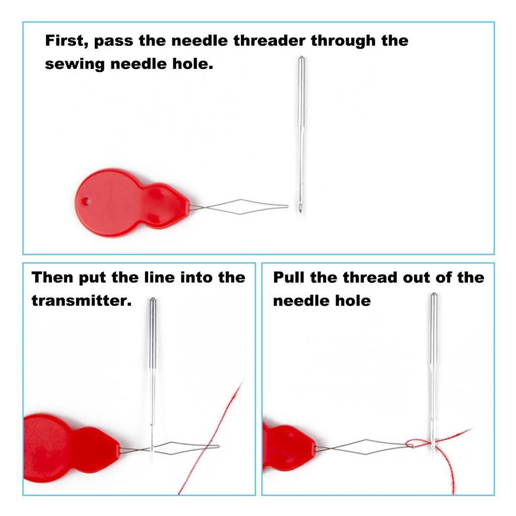 5pcs Shaped Needle Threader Plastic Sewing Box Matching Needle Threader