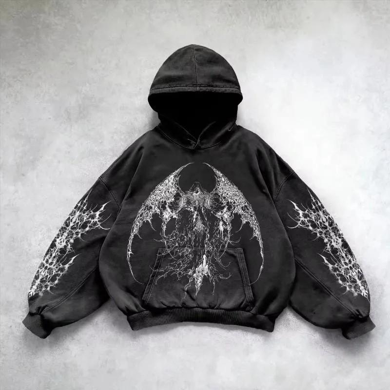Mens 3D Printed Hooded Sweatshirt Unisex Streetwear Loose Fit Long Sleeve Pullover Casual Top