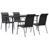 VidaXL Ensemble à manger de jardin 5 pcs noir textilène et acier 3200706