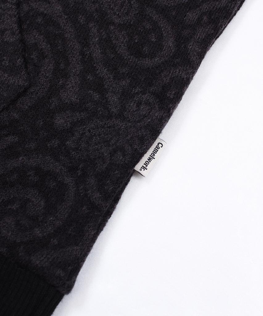 CAMEL WORK Paisley Knit Hoodie (Charcoal)