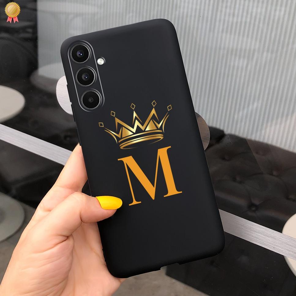 Для Samsung Galaxy A34 A 34 5G Чехол Роскошный Милый 26 Букв Цветы Корона Силиконовая Задняя Крышка Для Samsung A34 A 34 5G Чехол для Телефона