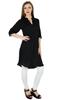 Women Black Cotton Blend Tunic Short Kurta Kurti Casual Blouse Summer