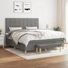 3137166 vidaXL Divan Bed with Mattress Dark Grey 160x200cm Fabric